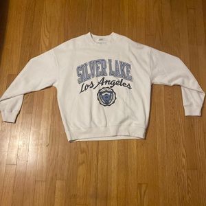 White graphic crewneck
